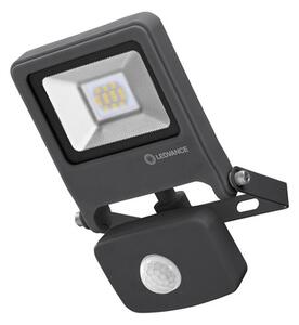 Ledvance Endura Flood 10W 800lm 3000K, szürke kültéri LED reflektor mozgásérzékelővel, IP44