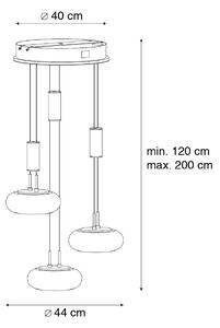 Smart hanglamp zwart 3-lichts met afstandsbediening - Loena