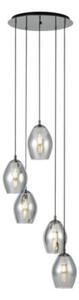 EGLO , 39567 , ESTANYS , függeszték , E27 , 5X60W , IP20 , fekete-átlátszó