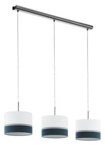 EGLO , 39555 , SPALTINI , függeszték , E27 , 3X60W , IP20 , fehér, ezüst, kék