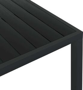 VidaXL fekete alumínium és WPC kerti asztal 185 x 90 x 74 cm