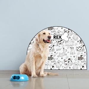 PIPPER. Védő textil falmatrica – Ív – Vidám kutyák Méret: 83x60cm, Indíték: névvel