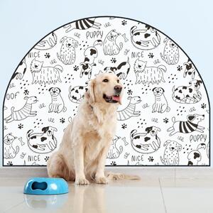 PIPPER. Védő textil falmatrica – Ív – Vidám kutyák Méret: 120x96cm, Indíték: név nélkül