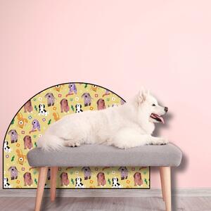 PIPPER. Védő textil falmatrica – Ív – Színes kutyák Méret: 83x60cm, Indíték: név nélkül