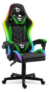 Delight BMD1115GR RGB Gamer szék Fekete/Zöld 120kg