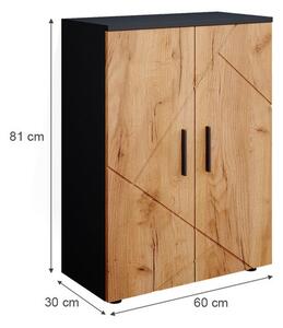 Vicco Irma fürdőszoba szekrény, 60 cm, antracit/tölgy