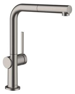 Hansgrohe Talis mosogató csaptelep kihúzható zuhanyzóval csiszolt fekete króm 72845340