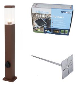Kültéri lámpa rozsdabarna 80 cm foglalattal IP44 - Malios
