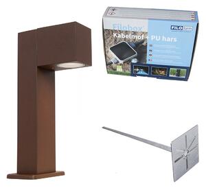 Ipari kültéri állólámpa rozsdabarna 30 cm IP44 - Baleno