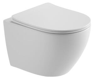 WC soft close ülőkével felakasztható SAT Ergo fehér fényes felülettel hátsó kifolyással SATERG3