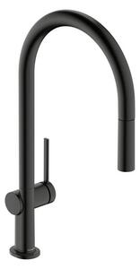 Hansgrohe Talis mosogató csaptelep kihúzható zuhanyzóval csiszolt fekete króm 72802340