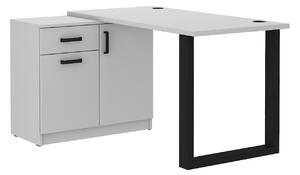 PC asztal Mantela 130 (világosszürke + fekete). 1041342
