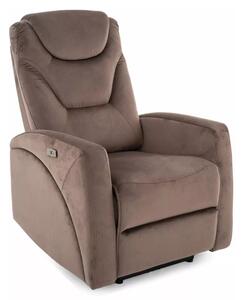 Kronos Velvet Elektromos Relax Fotel Bársony Cappuccino