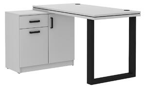 PC asztal Mantela 140 (világosszürke + fekete). 1041346
