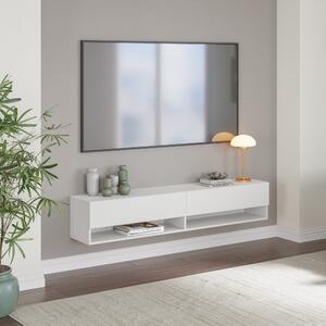Fali TV-szekrény Halmstad 160x31x30 cm fehér [en.casa]