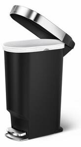 Simplehuman pedálos ovális hulladékgyűjtő 40 l,fekete
