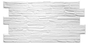 3D PVC falpanel White Stone Slate - fehér Kvarcit