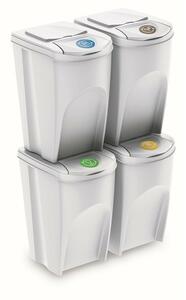 Sortibox szelektív hulladékgyűjtő 35 L , 4 db, fehér
