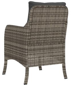 VidaXL 2 db szürke polyrattan kerti szék párnával
