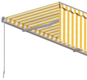 VidaXL sárga és fehér automata napellenző redőnnyel 5 x 3 m