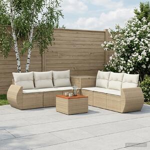 VidaXL Kanapé Szett 8 db Beige és Krémszínű Poli rattan és acél