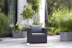 Provence műrattan kerti fotel 76x67x77cm sötét- és világosbarna
