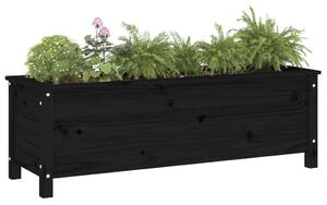 VidaXL fekete tömör fenyőfa kerti magaságyás 119,5x40x39 cm