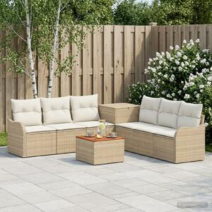 VidaXL Kanapé Szett 8 db Beige és Krémszínű Poli rattan és acél