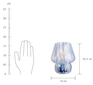 MISS MARBLE LED lámpa, világoskék-fehér 16,5cm