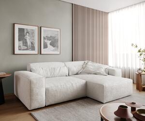 DELIFE Sarokkanapé Sirpio 230x155 cm bouclé krémfehér rekamié változtatható