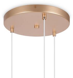 Maytoni Basic formájú függőlámpa, fehér/arany, 3 lámpás., dimmelhető, Sárgaréz / arany, Konyha, fém, Modern