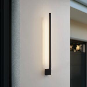 Lindby LED fali világítás Neano, 80 cm, fekete, fém, IP54, Fekete, Alumínium, Modern