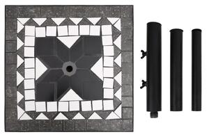 VidaXL fekete és fehér négyzet alakú napernyő talp 12 kg