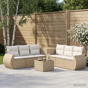 VidaXL Kanapé Szett 8 db Beige és Krémszínű Poli rattan és acél