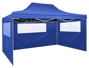 VidaXL kék összecsukható sátor 3 fallal, 3 x 4,5 méter