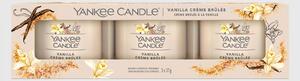 Yankee Candle Vanilla Brulee 3 darabos gyertya készlet bézs