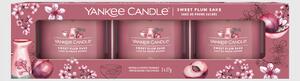 Yankee Candle Sweet Plum 3 darabos gyertya készlet lila
