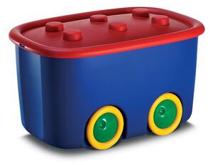 Funny box műanyag játéktároló kék/piros 46L 58x39x32cm