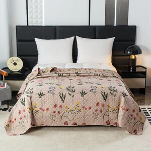HERBAL bézs színű ágytakaró mintával Méret: 220 x 240 cm