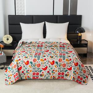 RETRO MADARAK színes ágytakaró mintával Méret: 220 x 240 cm
