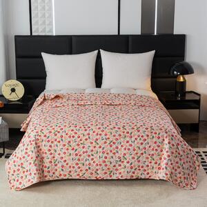 STRWBERRY rózsaszín ágytakaró mintával Méret: 220 x 240 cm