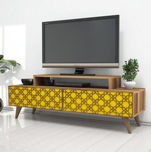 TV asztal/szekrény Clementine (dió + sárga)