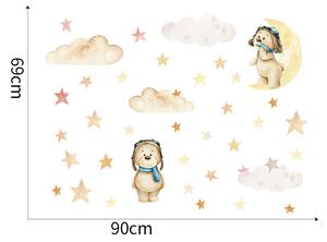 Falmatrica "Teddy mackók csillagokkal" 90x69cm
