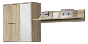 Kiegészítő bal oldali faliszekrény + falipolc - Nappali sor, sonoma tölgyfa+fehér, SMALL ASOLE II Bútorszetthez