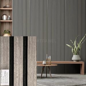 FREJA Akusztikus panel falburkolat 100x60x2,2cm. Grey oak - Egyedi méretre is levágjuk - 100x60x2,2cm , Black Oak