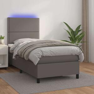 VidaXL LED-es Ágy - Műbőr - 100x200 cm