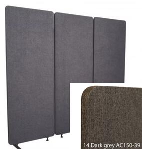Bilnora Irodai térelválasztó paraván 160x60x2,5cm. Dark Grey színben. Kárpitozva - 6 silver