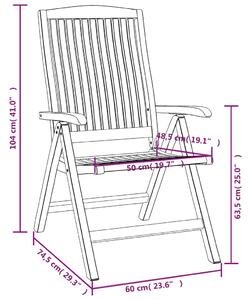 VidaXL 8 db dönthető tömör tíkfa kerti szék