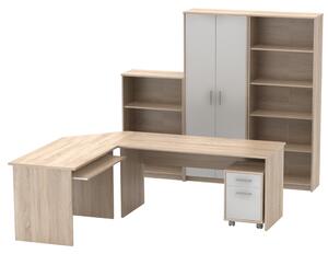 Irodai összeállítás, sonoma tölgyfa/fehér, JOHAN 2 NEW