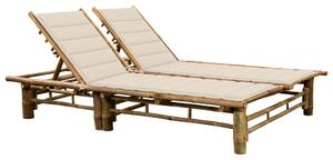 VidaXL Bambusz Napozóágy - 2 személyes - 200x130cm